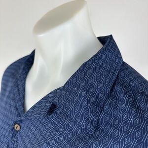 Raga Men’s Navy Geometric Pattern Casual Shirt Size XL